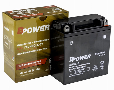 Akumulator YB5L-B żelowy Bpower GB5L-B GOTOWY DO SKUTERA QUADA ZABAWKI