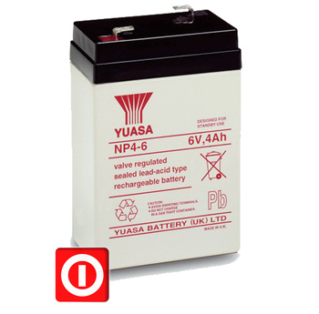 AKUMULATOR YUASA NP4-6 AGM 6V 4Ah UPS BUFOROWA