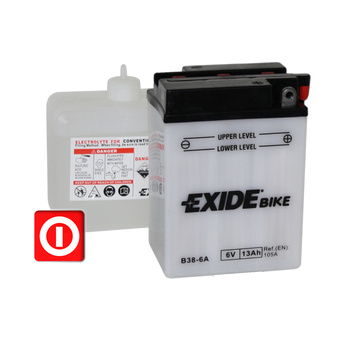 Akumulator motocyklowy Exide B38-6A 6V 13Ah 105A