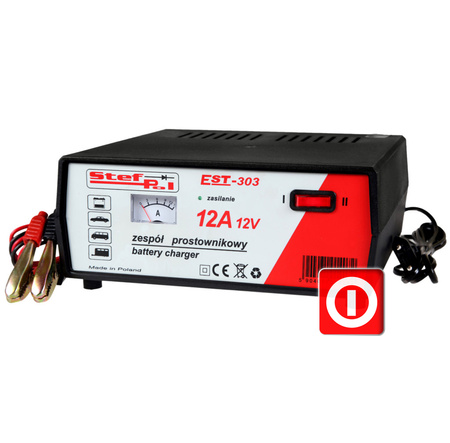 Prostownik STEF-POL EST-303 12V 12A wersja czarna