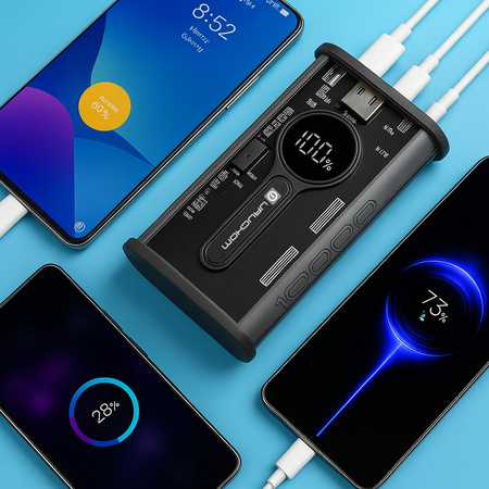 POWERBANK 10000mAh 22.5W QC3.0 QC4.0 PD3.0 USB1 USB-C Czarny