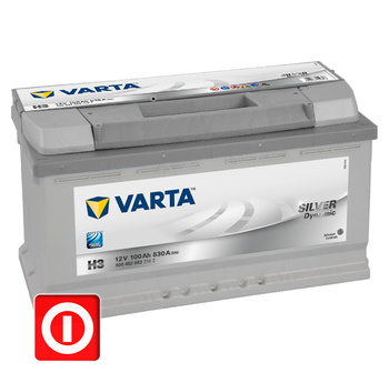 AKUMULATOR VARTA SILVER 100Ah 830A P+ H3