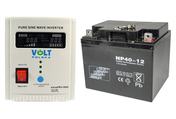 Zestaw Awaryjnego Zasilania Pieca CO Przetwornica 500E + Akumulator 40A VOLT POLSKA