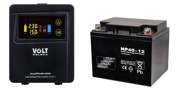 Zestaw Awaryjnego Zasilania Pieca CO Przetwornica 600E + Akumulator 40A VOLT POLSKA