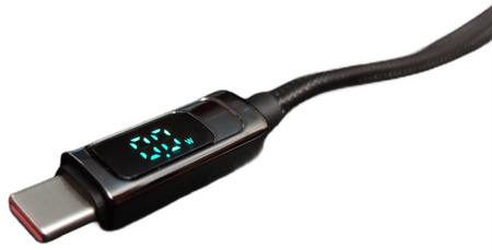 Kabel USB C - USB C Szybki 60W Z WYŚWIETLACZEM 1M Uruchom