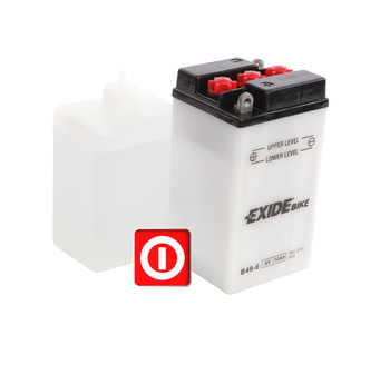 Akumulator motocyklowy Exide B49-6 6V 10Ah 90A