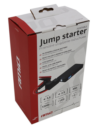 Urządzenie rozruchowe AMiO Powerbank 12V 12Ah 800A SJ02