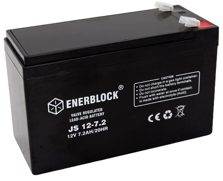 AKUMULATOR ŻELOWY 12V 7.2AH UPS ALARM PARKOMETR Enerblock