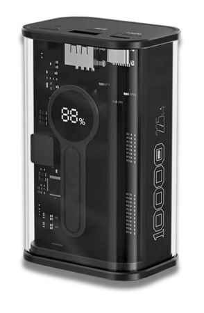 POWERBANK 10000mAh 22.5W QC3.0 QC4.0 PD3.0 USB1 USB-C Czarny