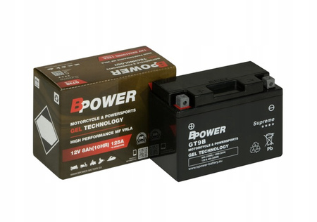 Akumulator Wzmocniony Bpower GEL GT9B (YT9B-BS)  8Ah 125A