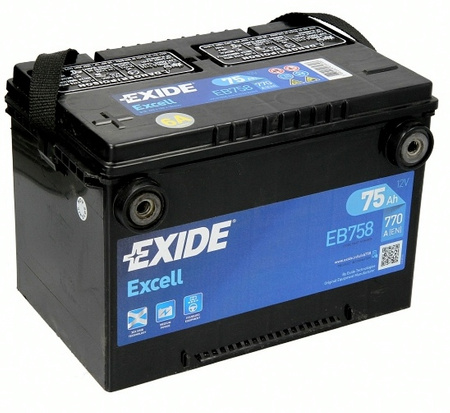 Akumulator 75Ah 770A L+ EXIDE EB758  (WYCOFANY) zastąpiony EB708 