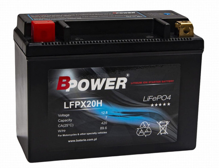 Akumulator YTX20HL 7Ah 420A Litowy BPower LFPX20H 12,8V