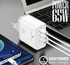 Szybka Ładowarka sieciowa zasilacz 65W 2x USB C USB A PD 3.0 Uruchom