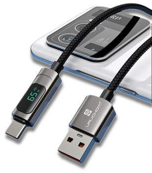 Kabel USB - USB C Szybki 65W Z WYŚWIETLACZEM 1M Uruchom