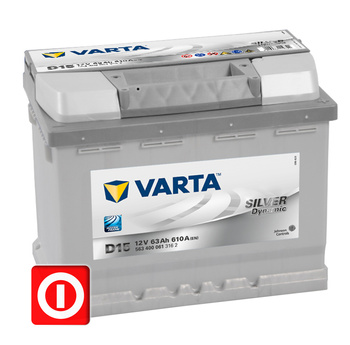 AKUMULATOR VARTA SILVER 63Ah 610A P+