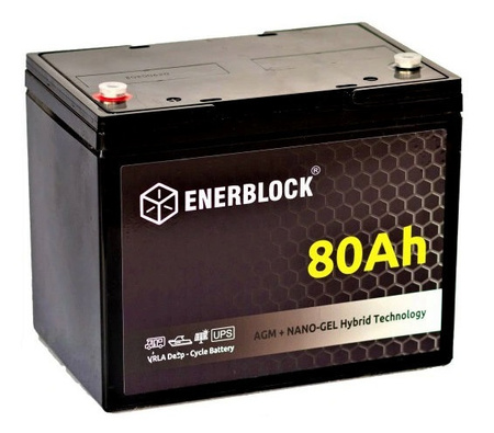 Akumulator ENERBLOCK 12V 80AH JDG12-80 AGM-GEL Hybrid