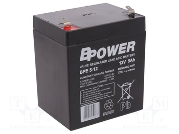 AKUMULATOR BPOWER 12V 5AH BPE 5-12 ŻEL ŻELOWY AGM