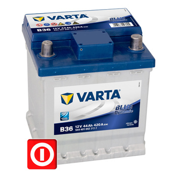 AKUMULATOR VARTA BLUE 44Ah 420A P+ PANDA SEICENTO