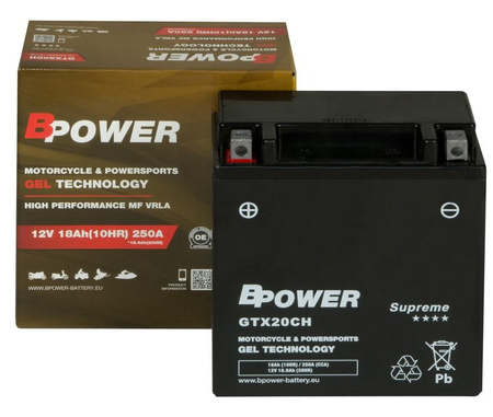 Akumulator YTX20CH-BS żelowy Bpower GTX20CH 18Ah 250A YTX16-BS URUCHOMIONY