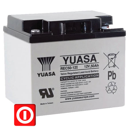 AKUMULATOR YUASA REC50-12 12V 50Ah Trakcja