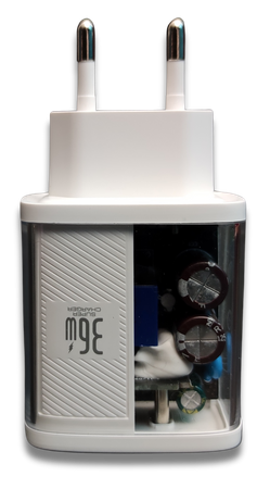 Szybka Ładowarka sieciowa 36W USB C USB A Power Delivery 3.0 Biała Uruchom