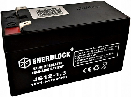 Akumulator ENERBLOCK 12V 1,3AH JS12-1.3 żelowy AGM