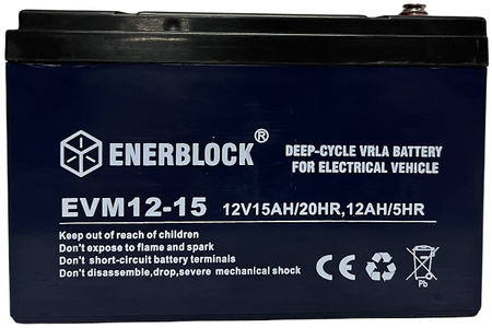 Akumulator ENERBLOCK 12V 15Ah EVM12-15 DEEP-CYCLE ŻELOWY