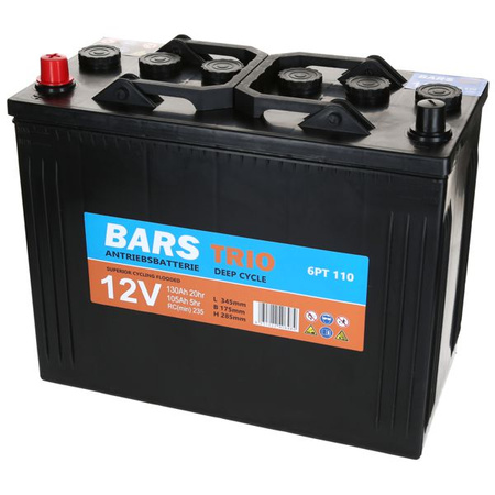Akumulator trakcyjny Bars TRIO Deep Cycle 12V 130Ah GC12 DC 345*175*285 (6PT110) Bars SEMI125