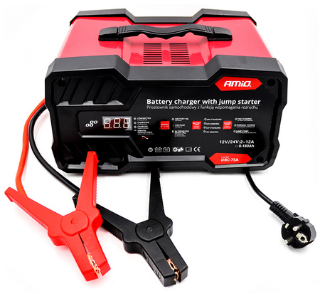 Amio DBC-75A Ładowarka, prostownik 12V/24V 12A z funkcją rozruchu 75A