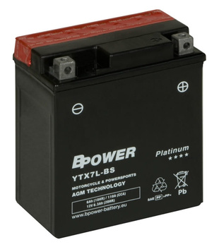 Akumulator Bpower YTX7L 6Ah 110A YTX7L-BS AGM