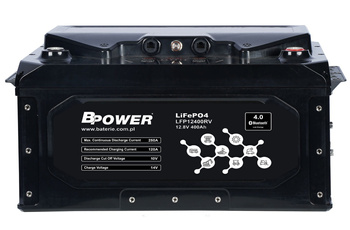  Akumulator BPOWER LiFePO4 LFP12400RV 400Ah 12,8V +Bluetooth & heating (460x320x247)