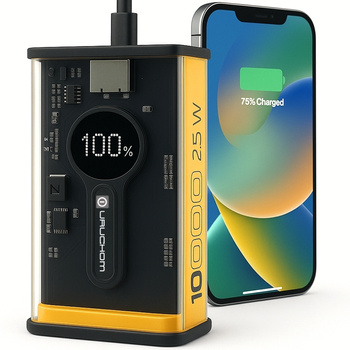 POWERBANK 10000mAh 22.5W QC3.0 QC4.0 PD3.0 USB1 USB-C Żółty